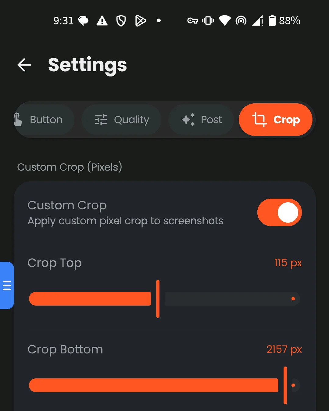 Extensive Settings & Privacy-First